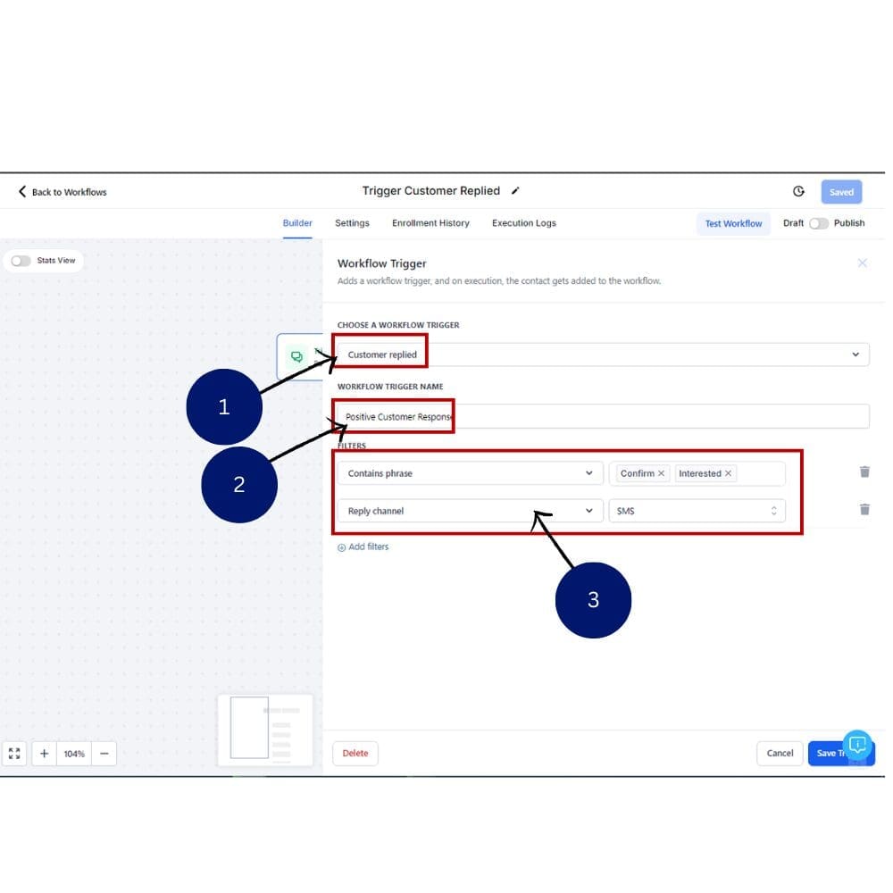 SMS Automation Workflow GoHighLevel - Outcome