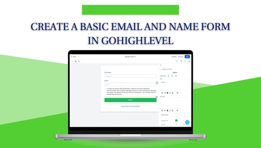 create GoHighLevel email form