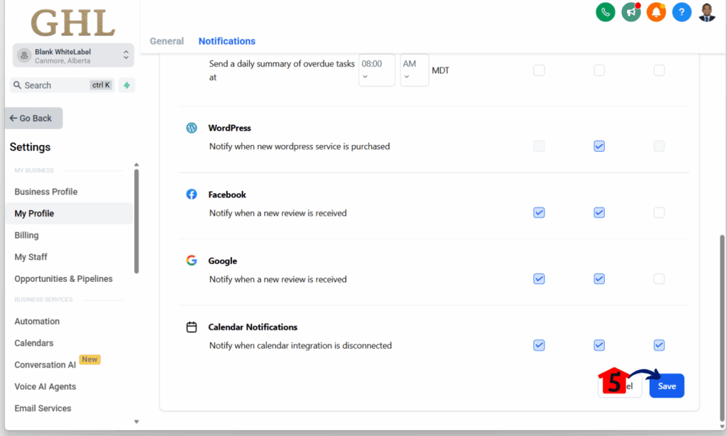 GHL Calendar Integration Notifications - Save GHL Calendar Integration Notifications - Save