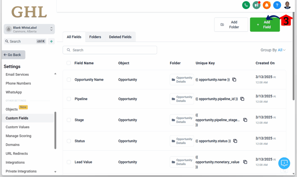 Custom Fields and Custom Values - add custom fields