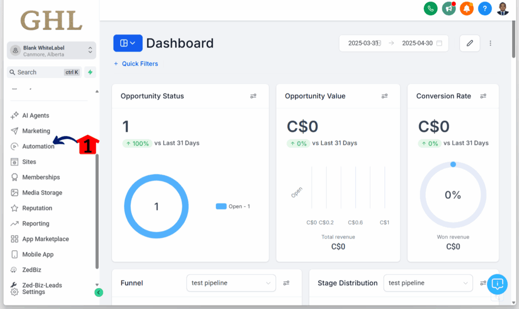 ghl Remove From Workflow - dashboard