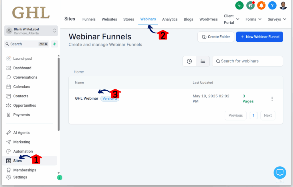 webinar page builder - sites