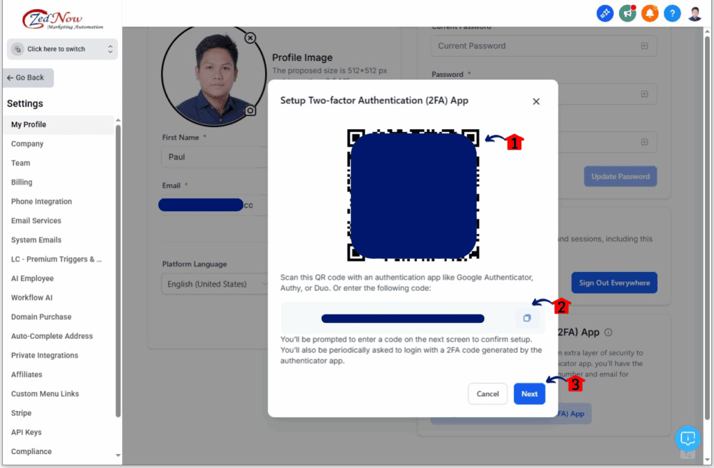 Using an Authenticator app