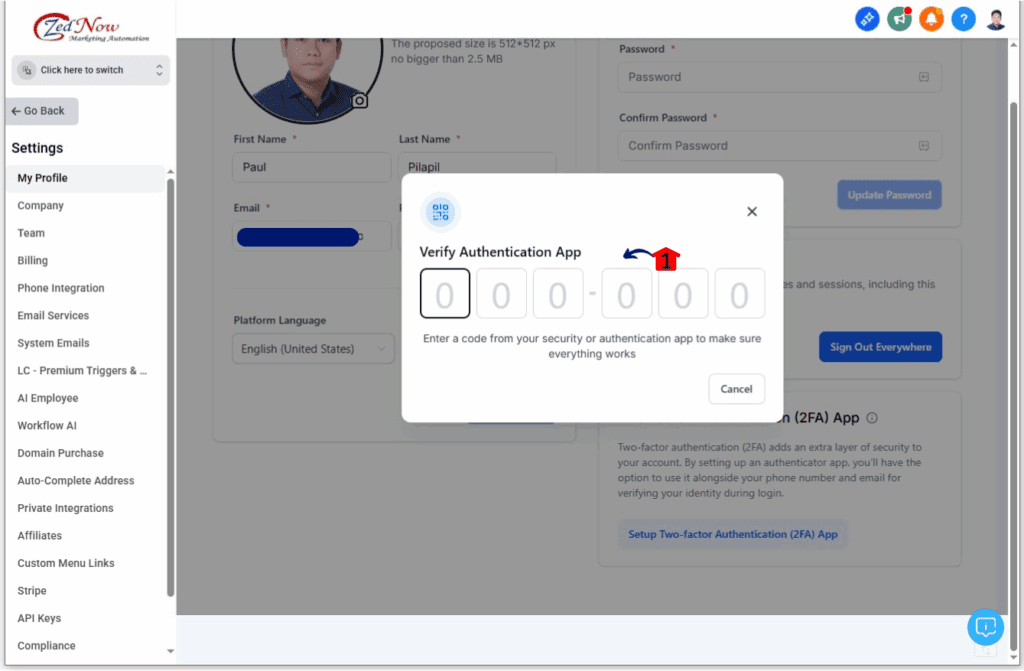 Verify using codes in authenticator app