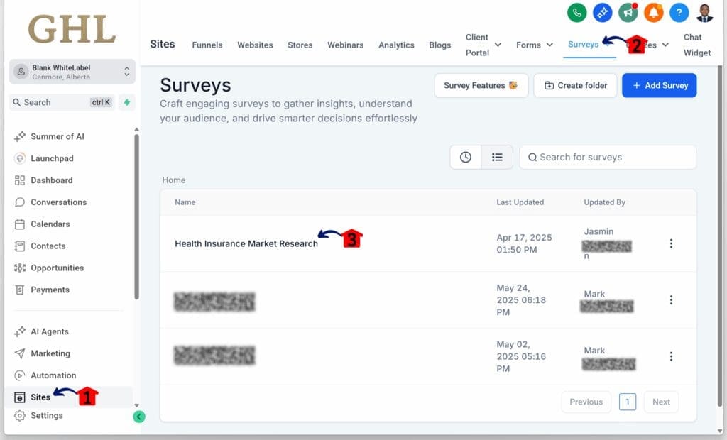 ghl-feedback-collection-element-dashboard feedback collection element in dashboard
