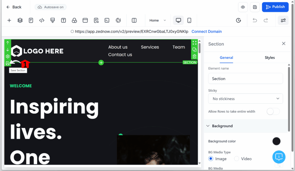 universal section syncing to save using the save icon