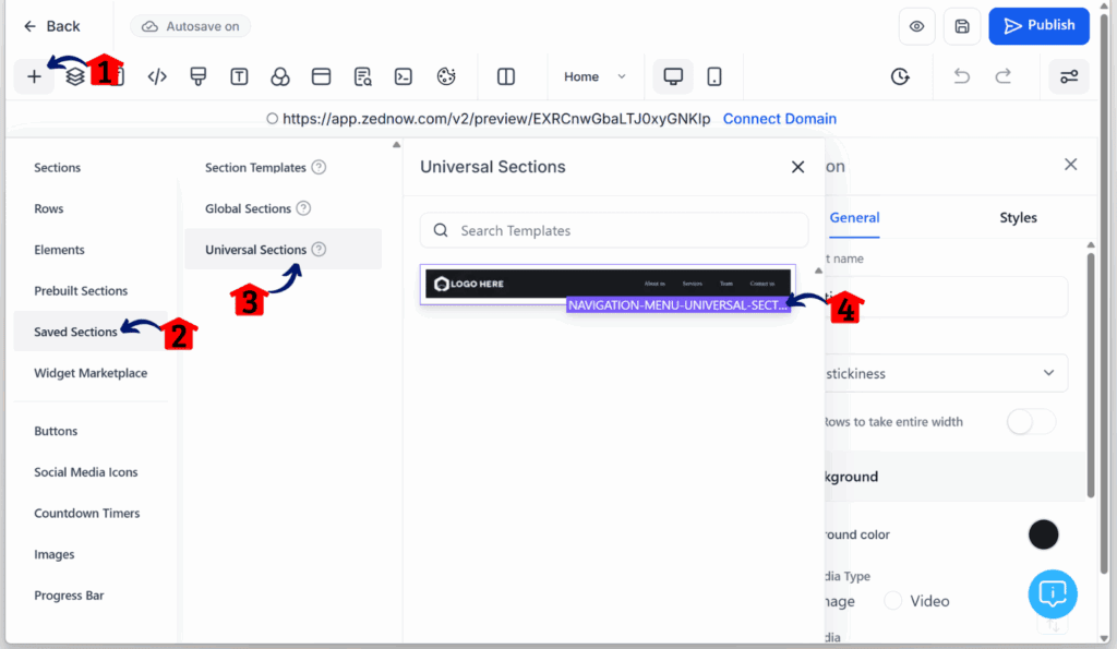using the saved templates for a new funnel/website
