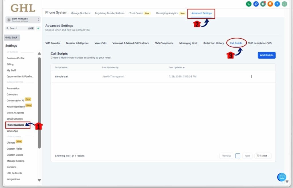 call scripting tool