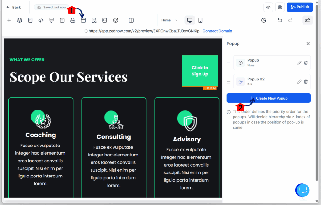 creating multiple website popups
