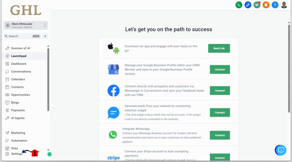 configuring the settings