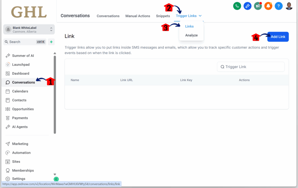 adding email link triggers
