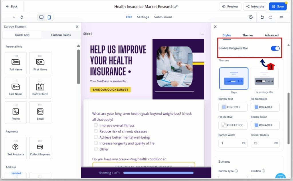 mobile form progress