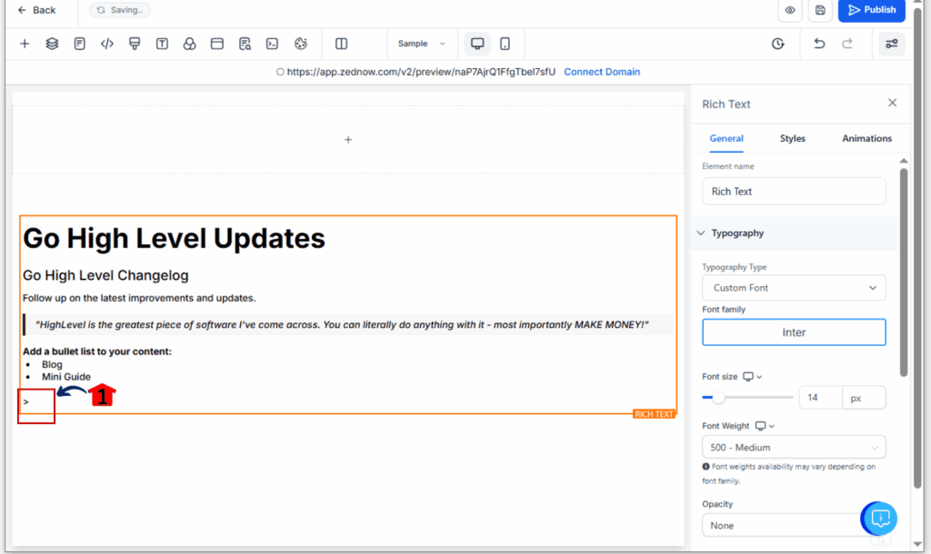 Styling content with Rich Text Editor tools and color highlights