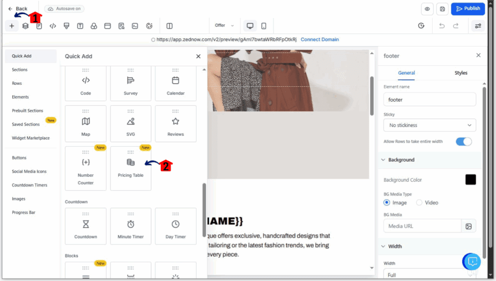 Pricing Table Builder - Add the Pricing Table Builder