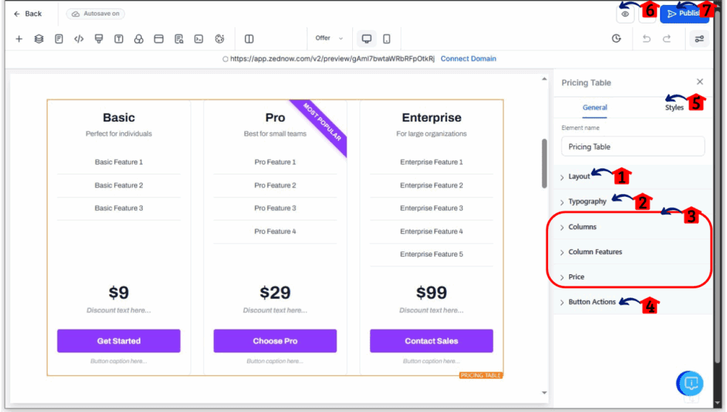 Pricing Table Builder - Customize the Pricing Table