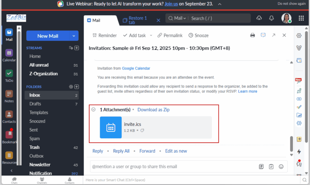 GoHighLevel Calendar Invite Emails - ICS File is Automatically Attached