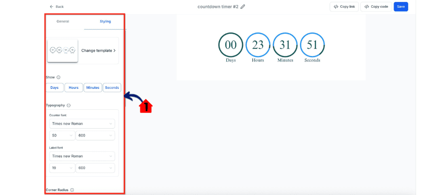 ghl countdown timer settings