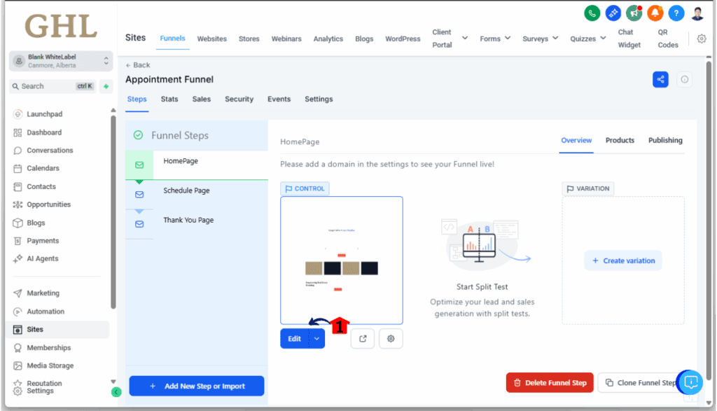 Form Builder Integration - Open the Funnel/Website/Store Editor