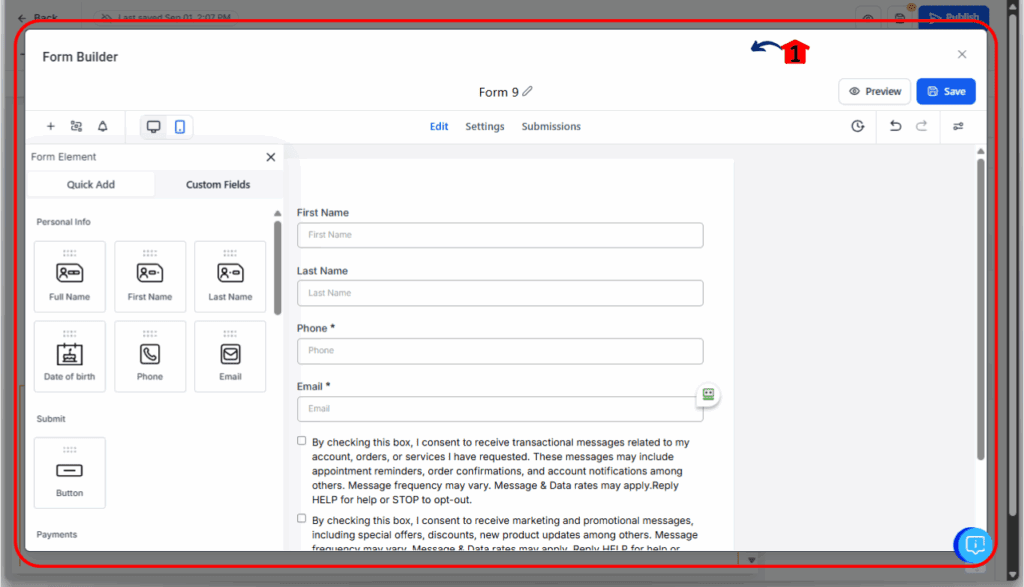 GoHighLevel Form Builder Integration - Create a New Form