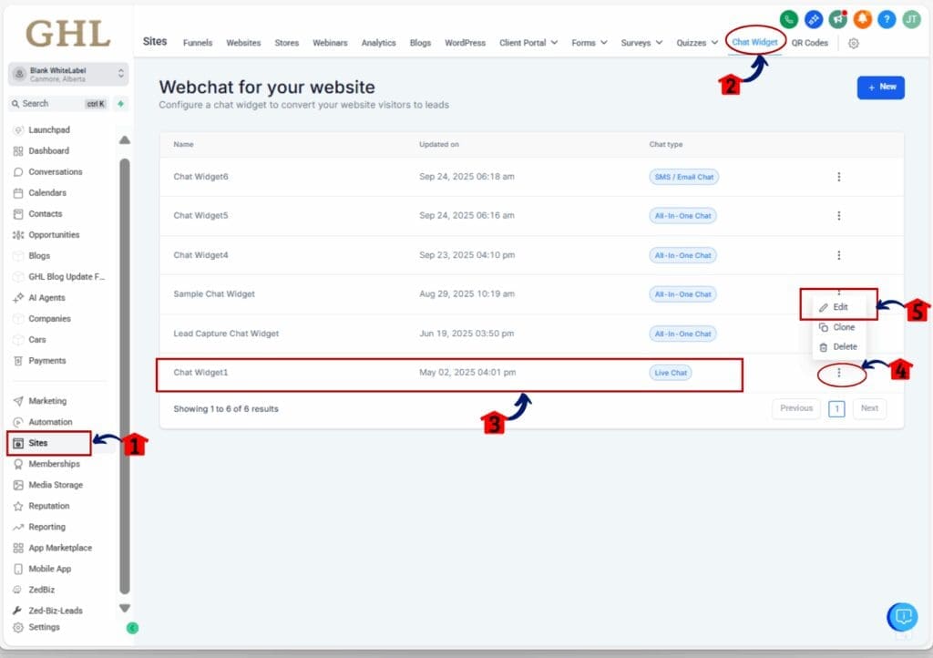 how to use chat widget notifications