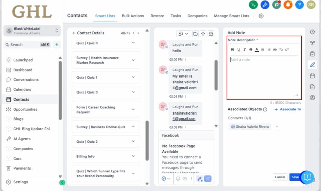 Rich Text Notes
- Click the Description Field