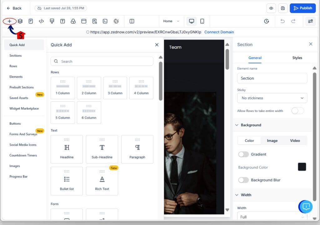 website builder search - element
