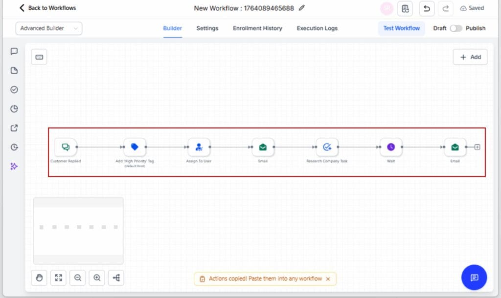 Workflow Branching
 - Add a De-Linked Node