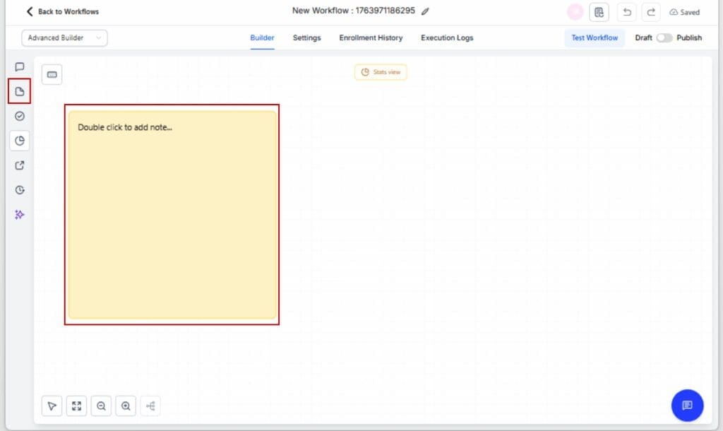 GHL Workflow Builder Feature
- Add Sticky Notes (Visual Labels + Links)