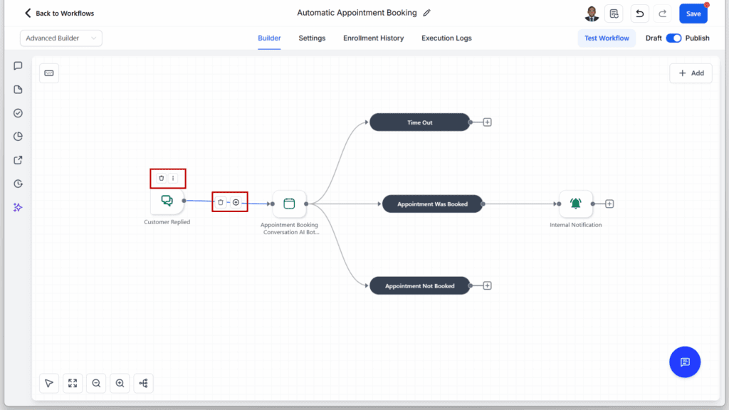 visual workflow builder - Configure the Workflow Elements
