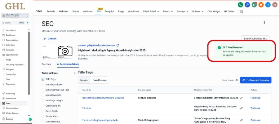 ghl-wordpress-seo-05 ghl wordpress pixel activated