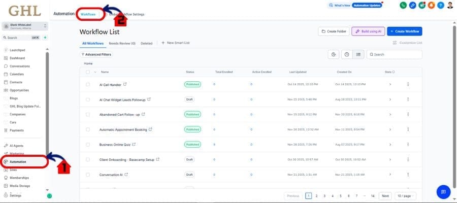 ghl workflow limit