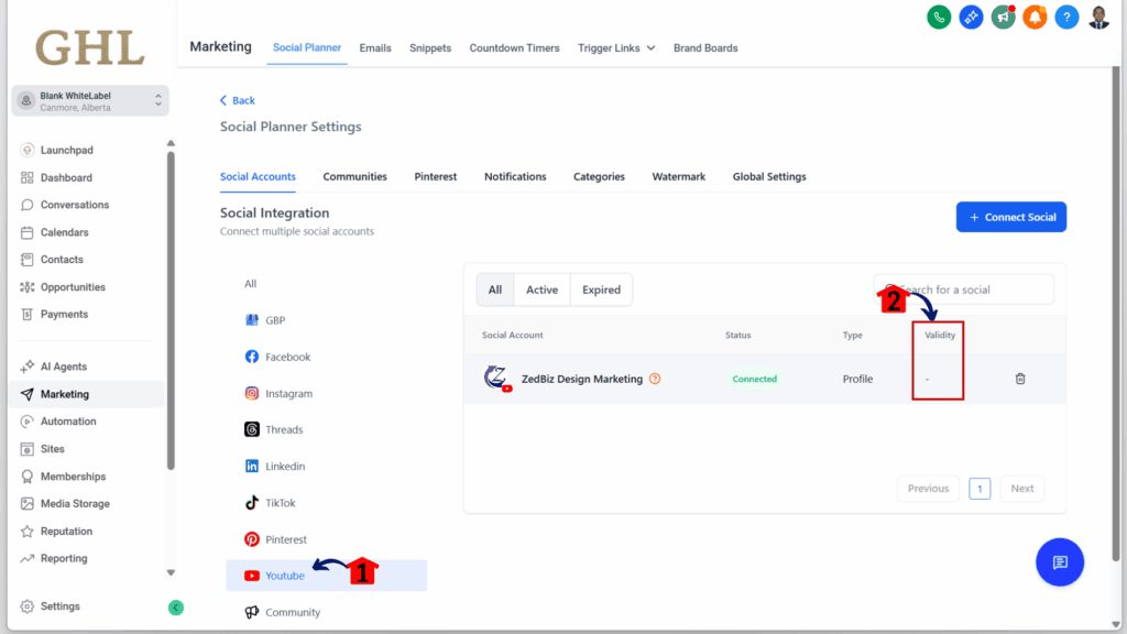 GHL YouTube Token Refresh - Review the Social Planner Setup