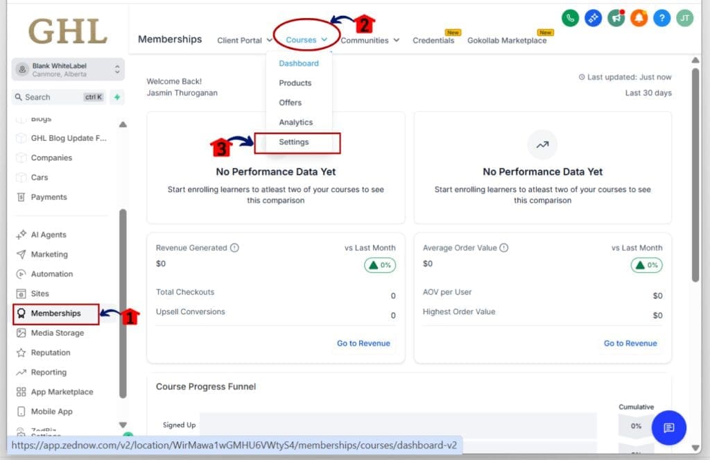 how to use course email notifications