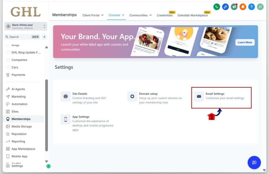 course email notifications