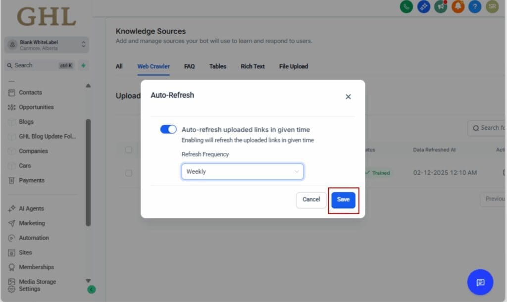 GoHighLevel Bot Training Automation
- Save Your Settings