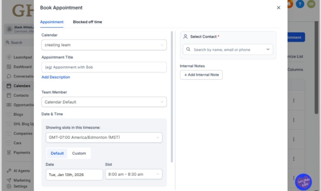 Custom Calendar Fields
 - Choose a Field to Personalize
