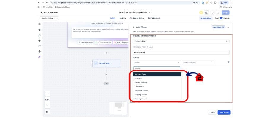 gh order fullfill trigger filter