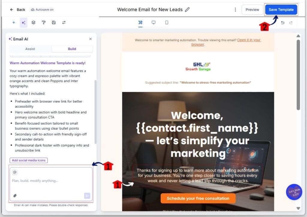 gohighlevel-email-ai-builder-edit-save-generated-email-template GoHighLevel Email AI Builder - Edit and Save Generated Email Template