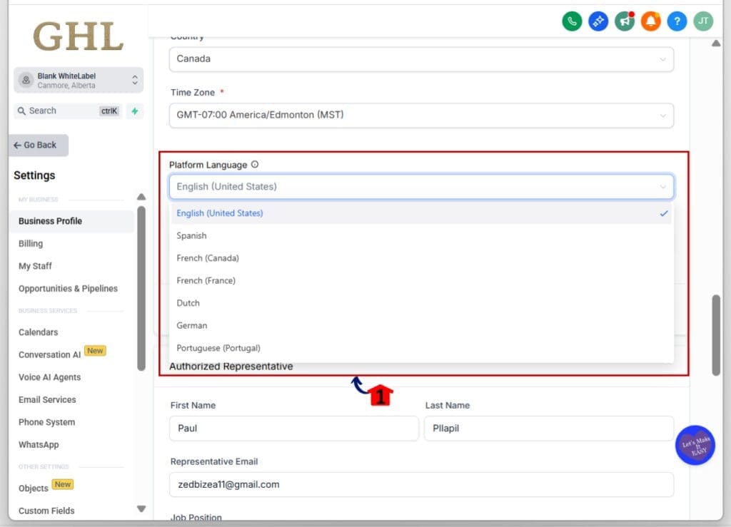localized email notifications - language