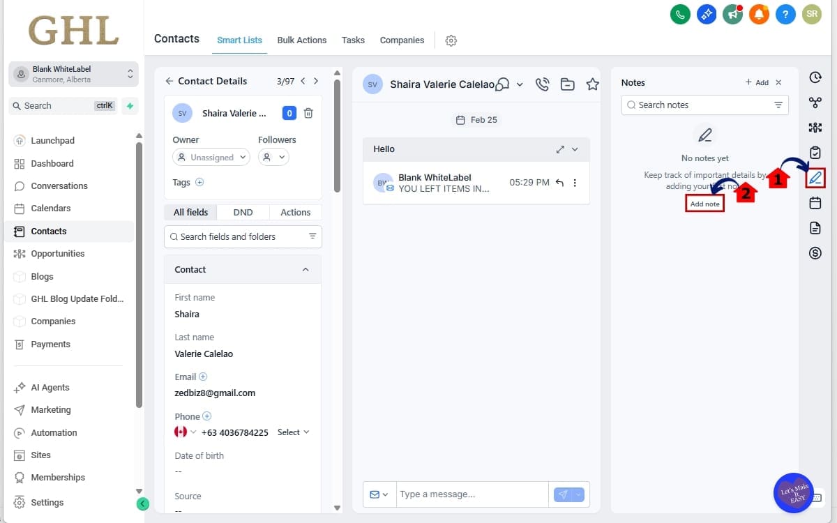 Custom Object Notes
 - Create a New Note Within the Record