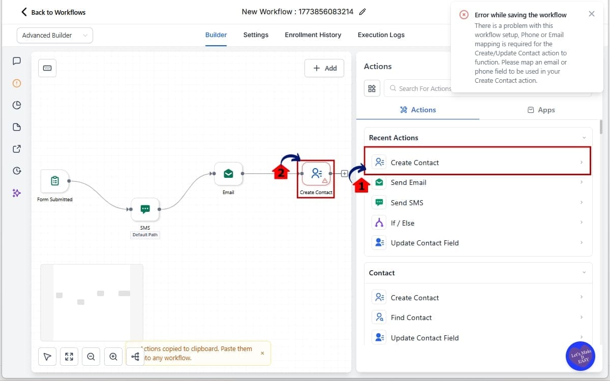 GoHighLevel Drag Drop Workflows
- Drop to Extend a Branch or the workflow