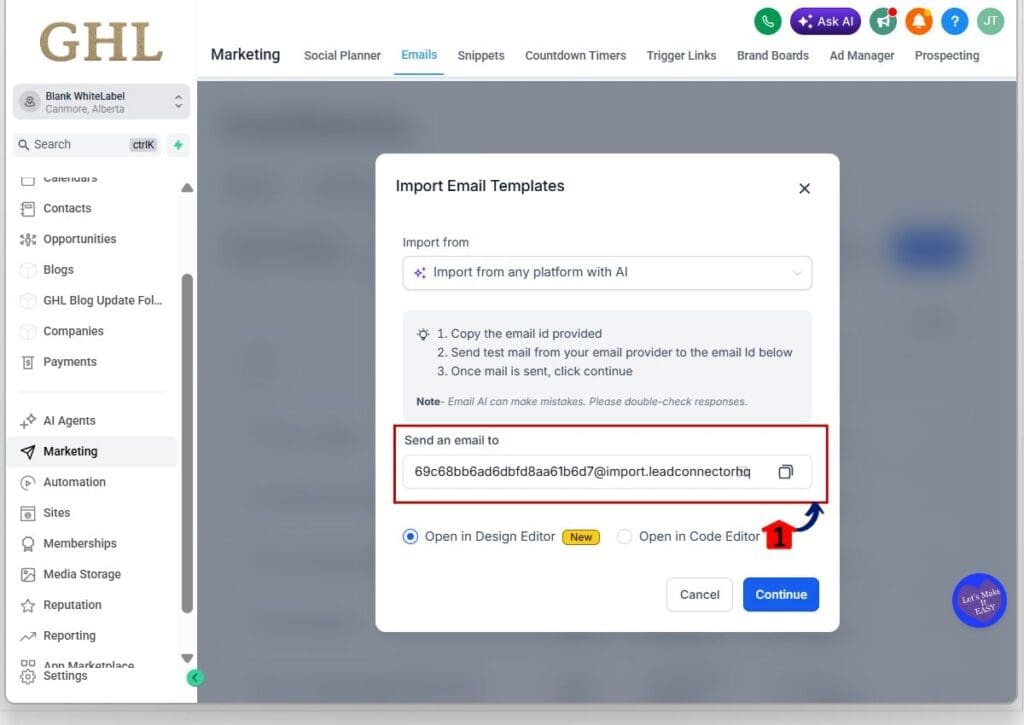 email template import - copy