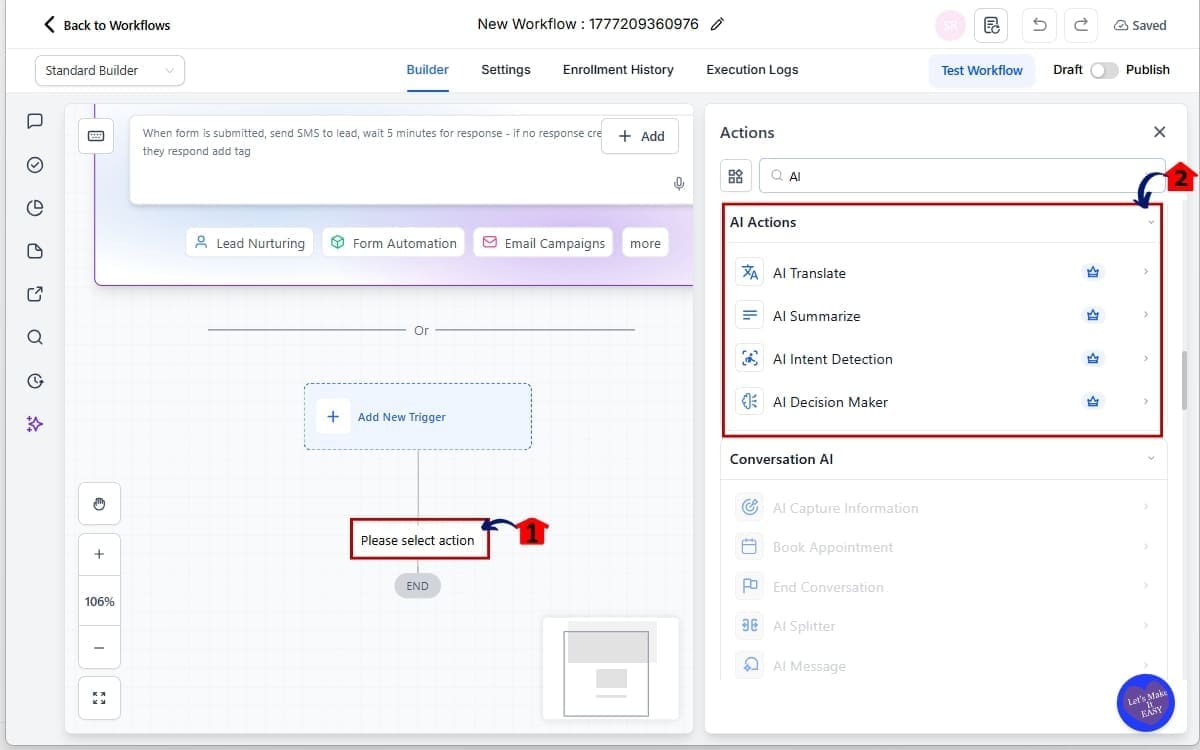 AI Workflow Automation
- Add or Review an AI Action in Workflows
