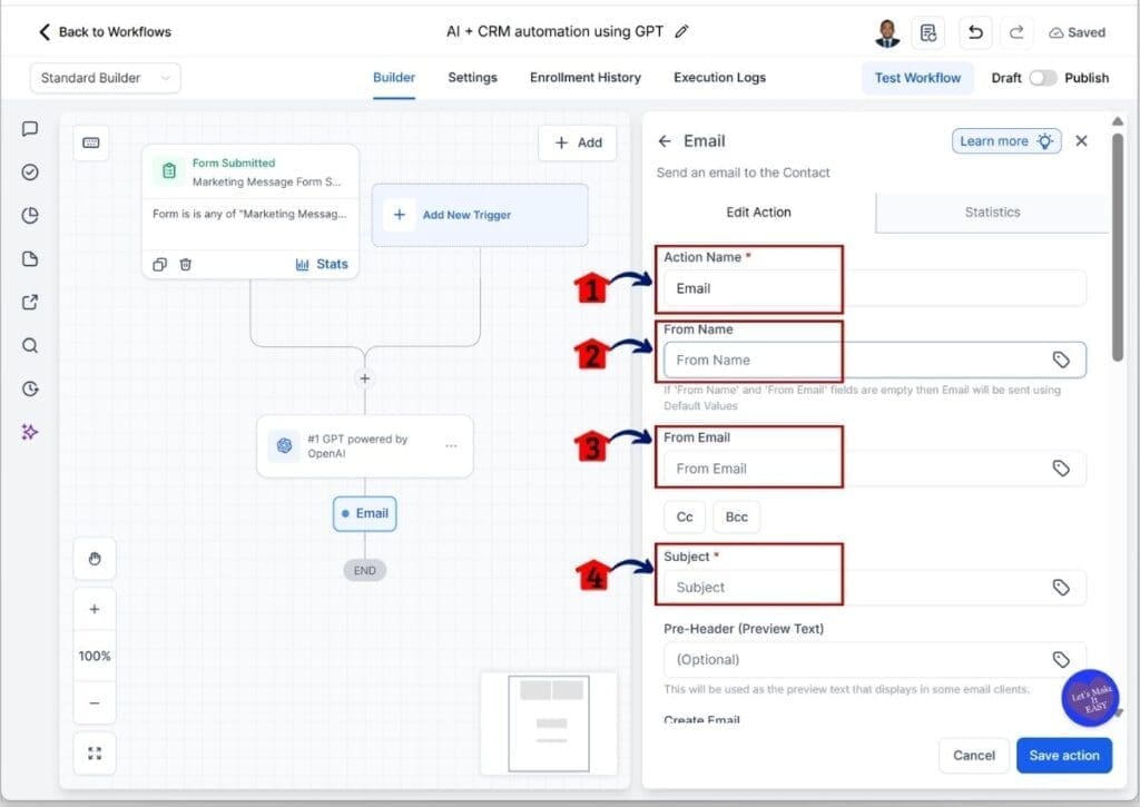 ai-workflow-automation-email-components AI workflow automation - Set email subject and sender details