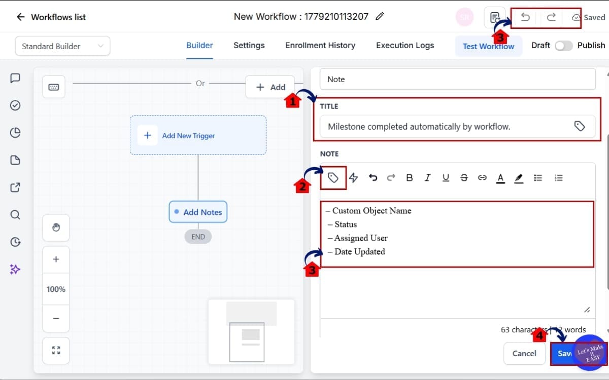 GHL Custom object notes
 - Configure the Custom Object Notes Content