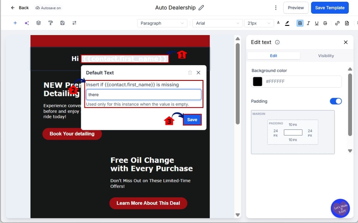 GHL Email Personalization Defaults
- Configure the Default Value in the email