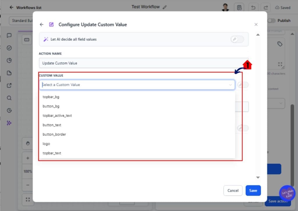 ghl-dynamic-custom-values-04 GHL Dynamic Custom Values – Configure the Custom Value field