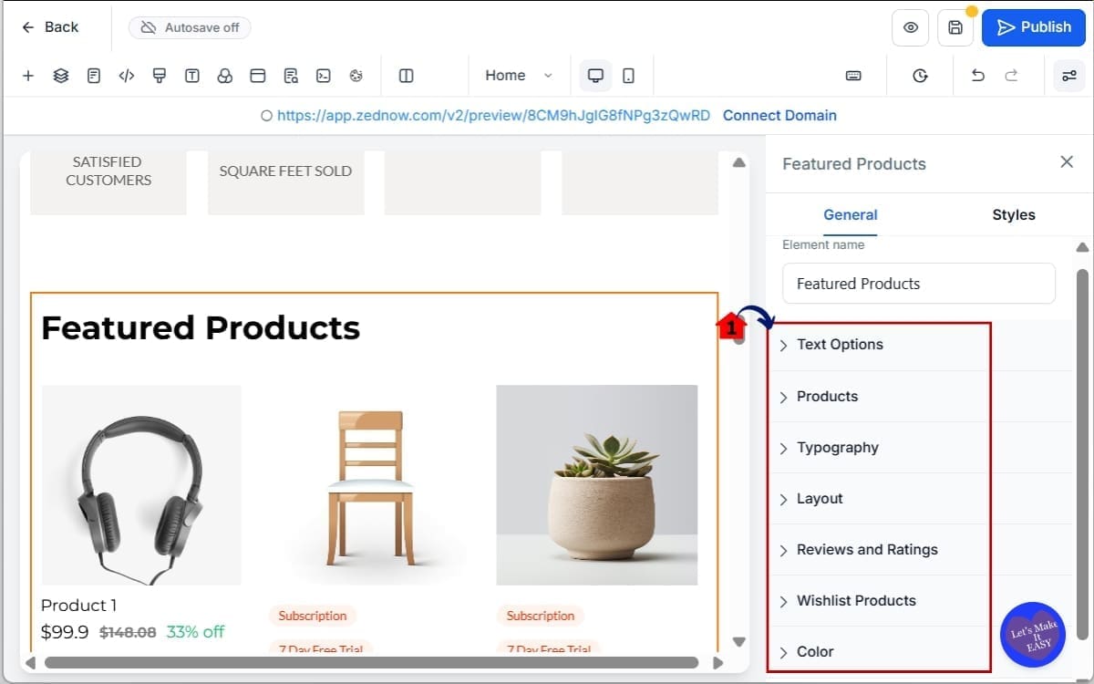 GHL Store Builder Elements
 - Edit element in Store Builder Websites