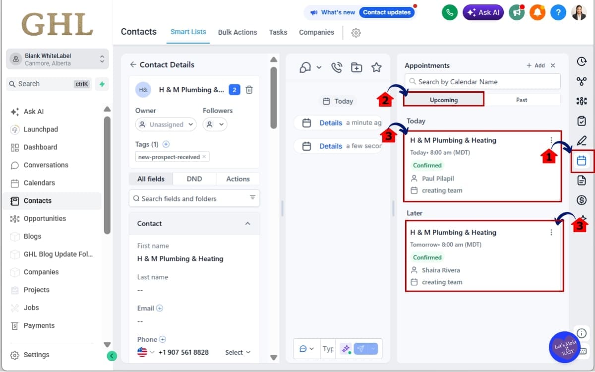Appointment Management System
 - Review Upcoming Appointments