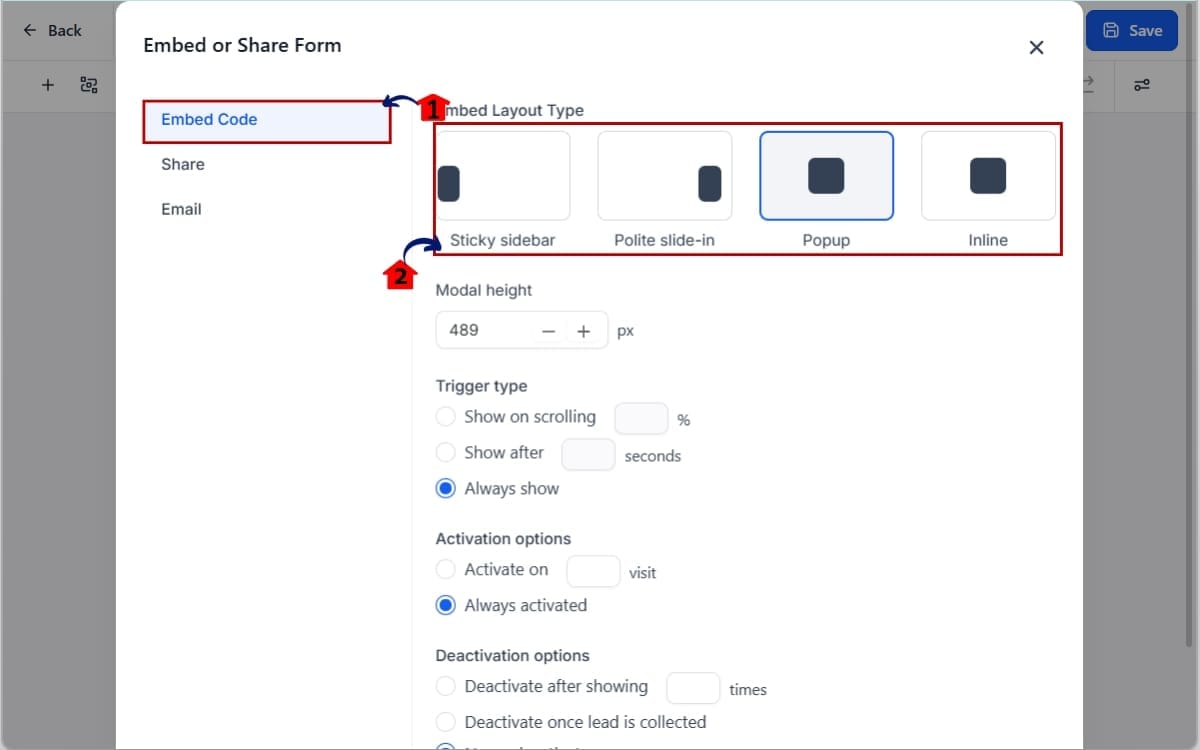 GHL Custom Form Embed
 - Open the Embed Settings in the Builder
